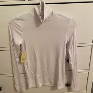 Aritzia Wilfred Ribbed Only Turtleneck in White